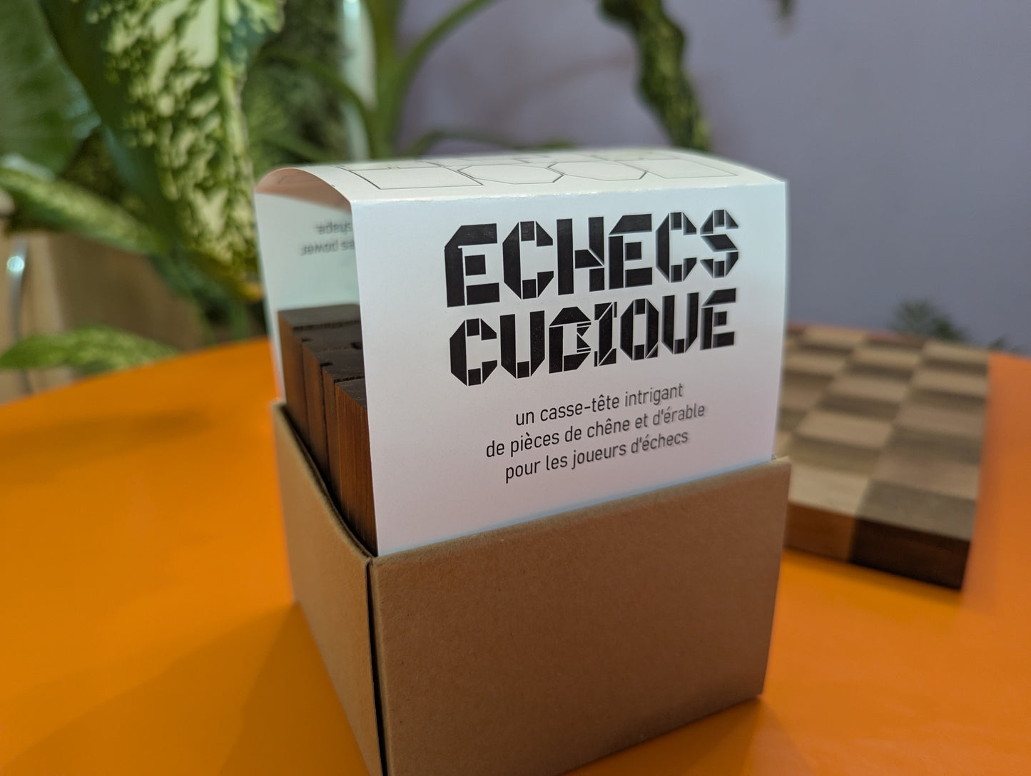 Puzzle Cubic Chess Set. Wooden handmade Modern chess