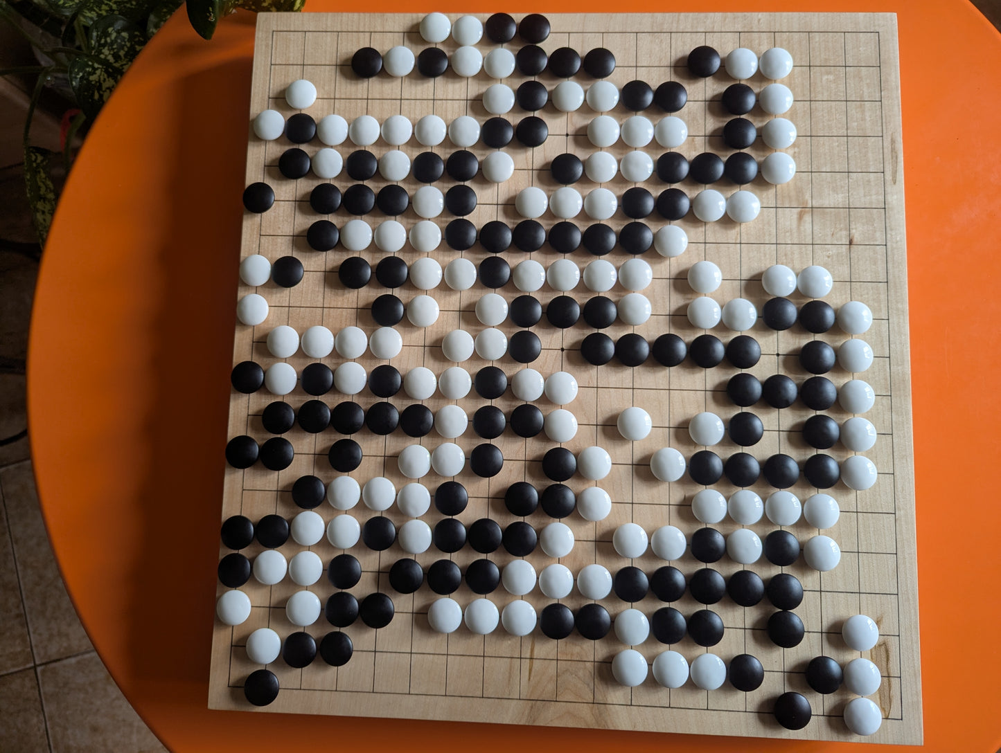 Full Goban solid Maple wood hand carved 19x19 game Go board. Hardwood board