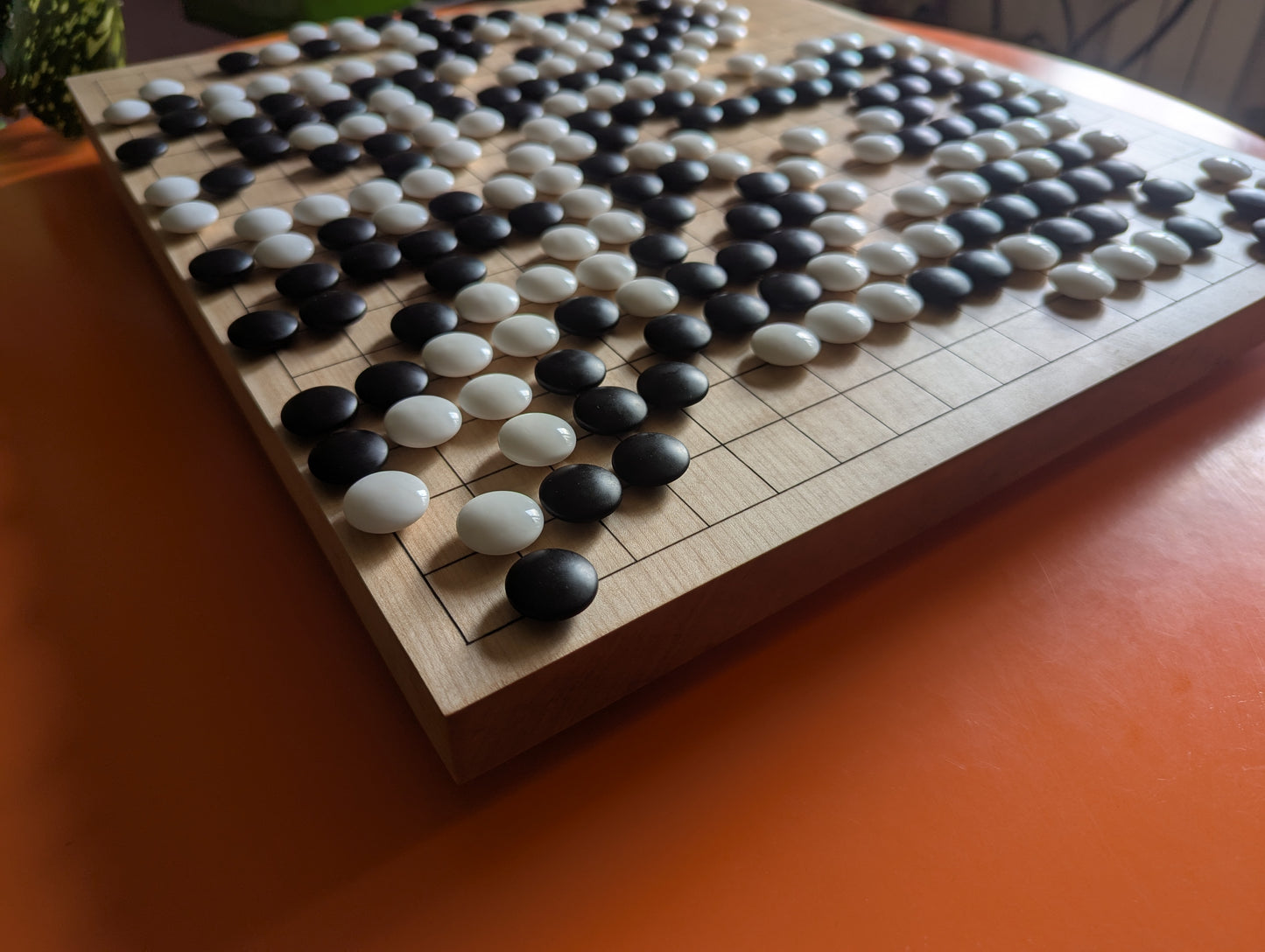 Full Goban solid Maple wood hand carved 19x19 game Go board. Hardwood board