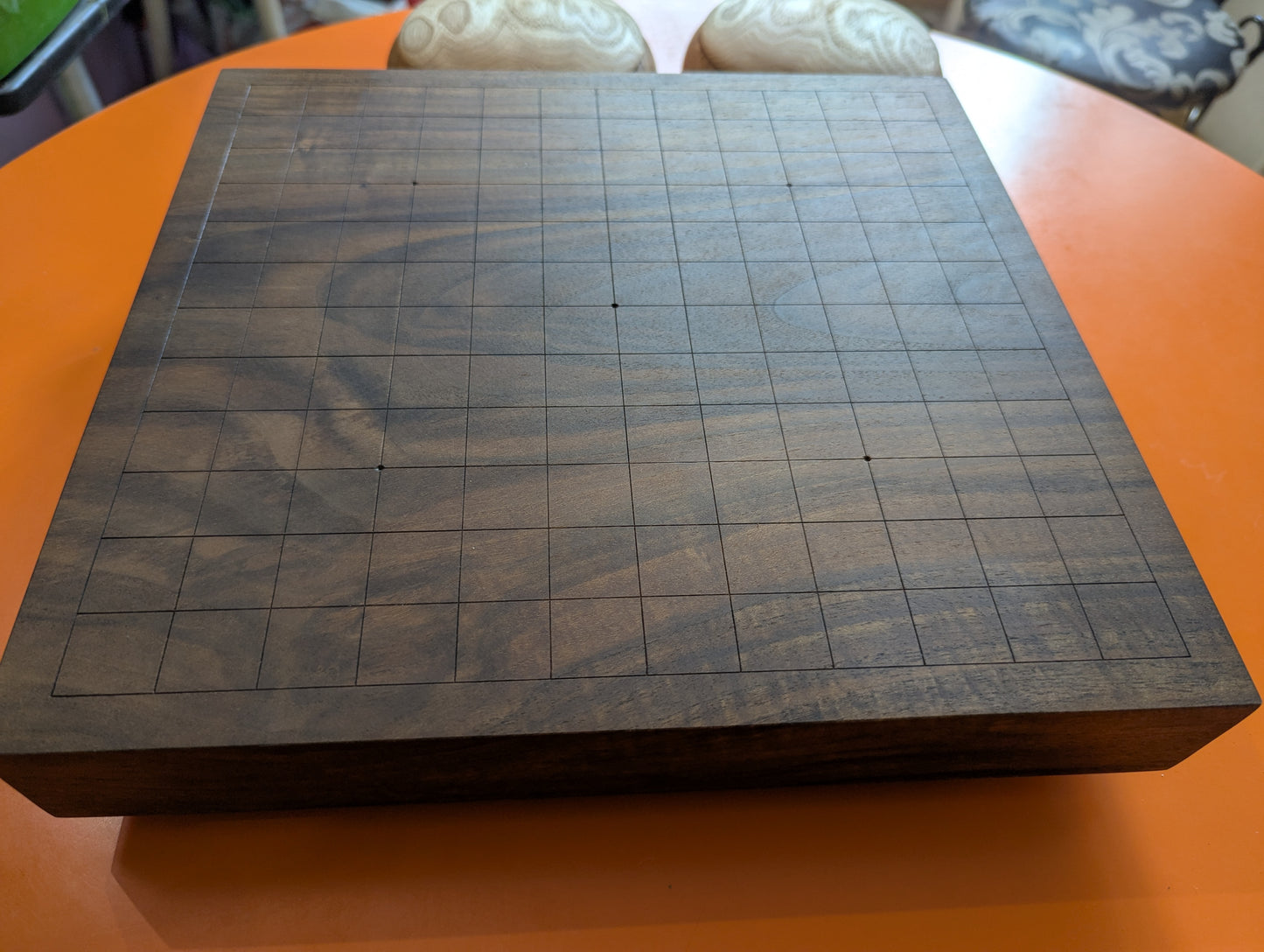 Reversible 13x13 & 9x9 solid walnut game Go set