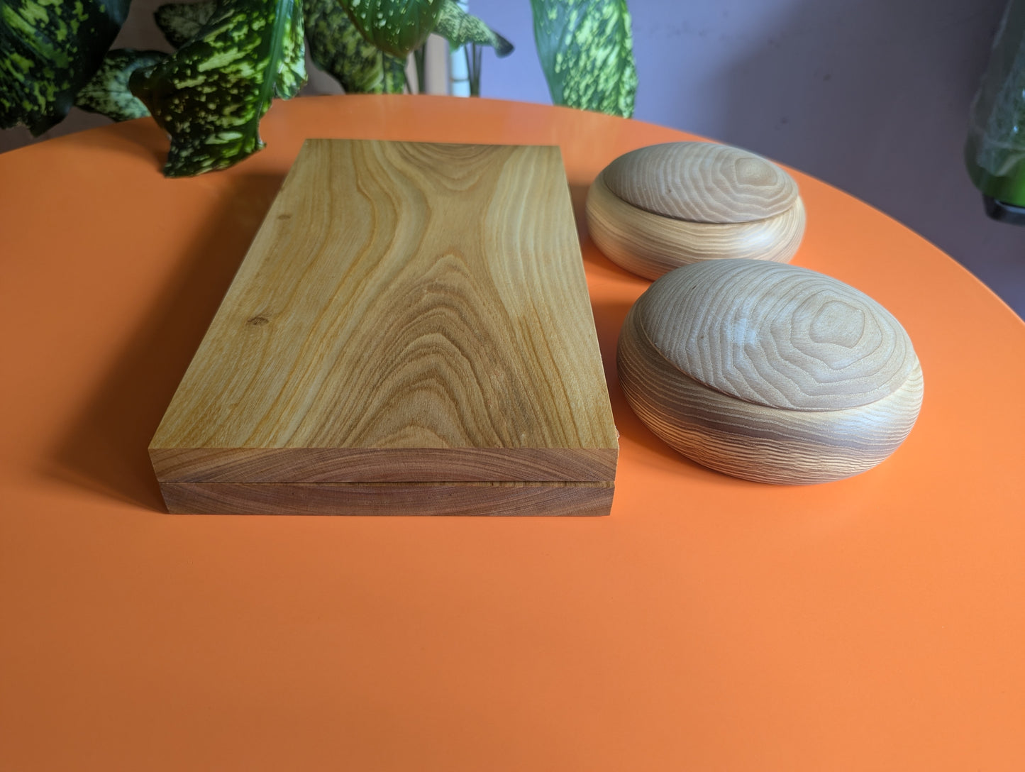 Renju wooden game set. Foldable thin sweet cherry wood 15x15 Goban. Gomoku. Game Go set