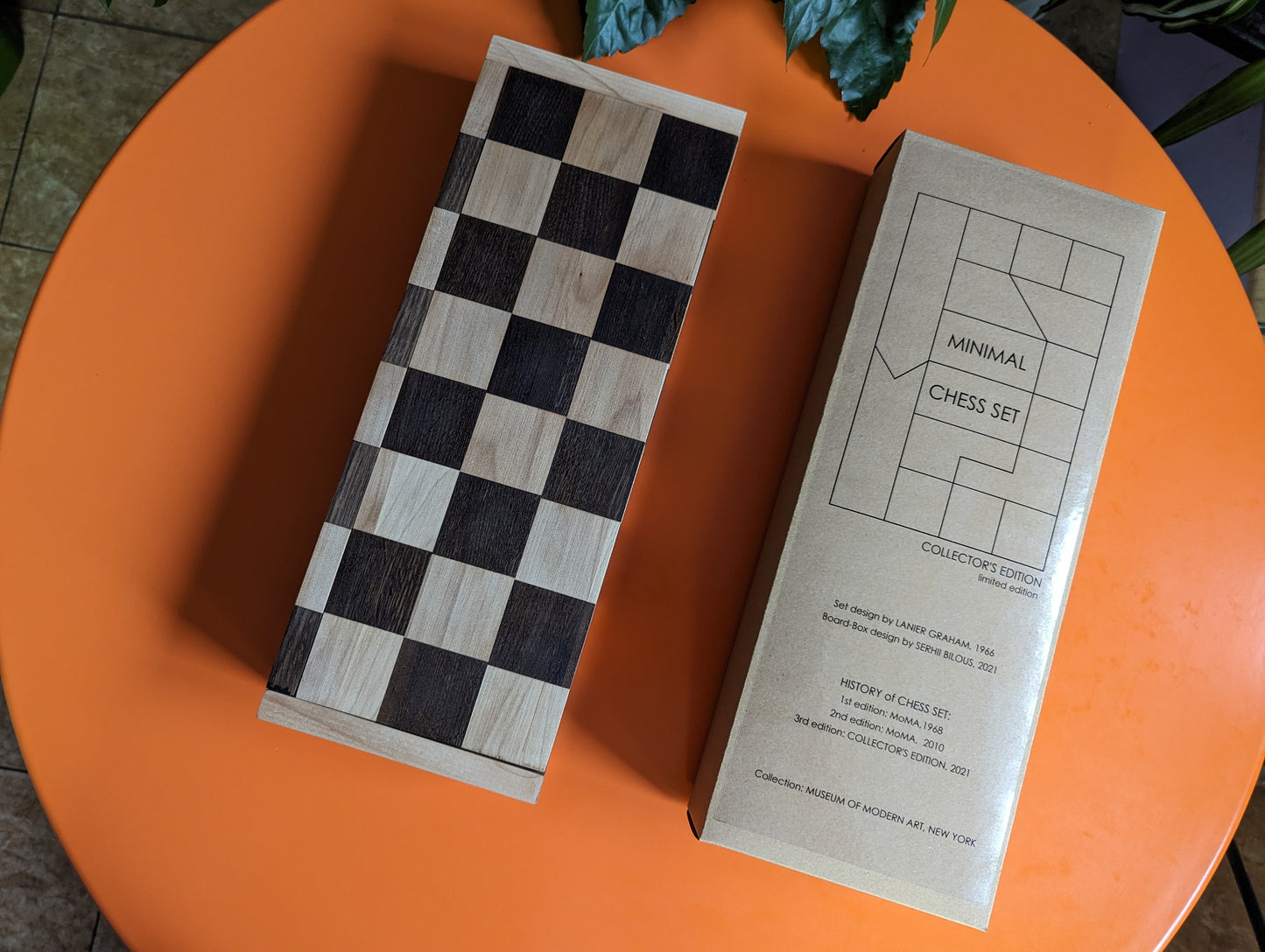 Collector's Minimal Chess Set. Handmade. Lanier Graham Chess set with Board/Box.