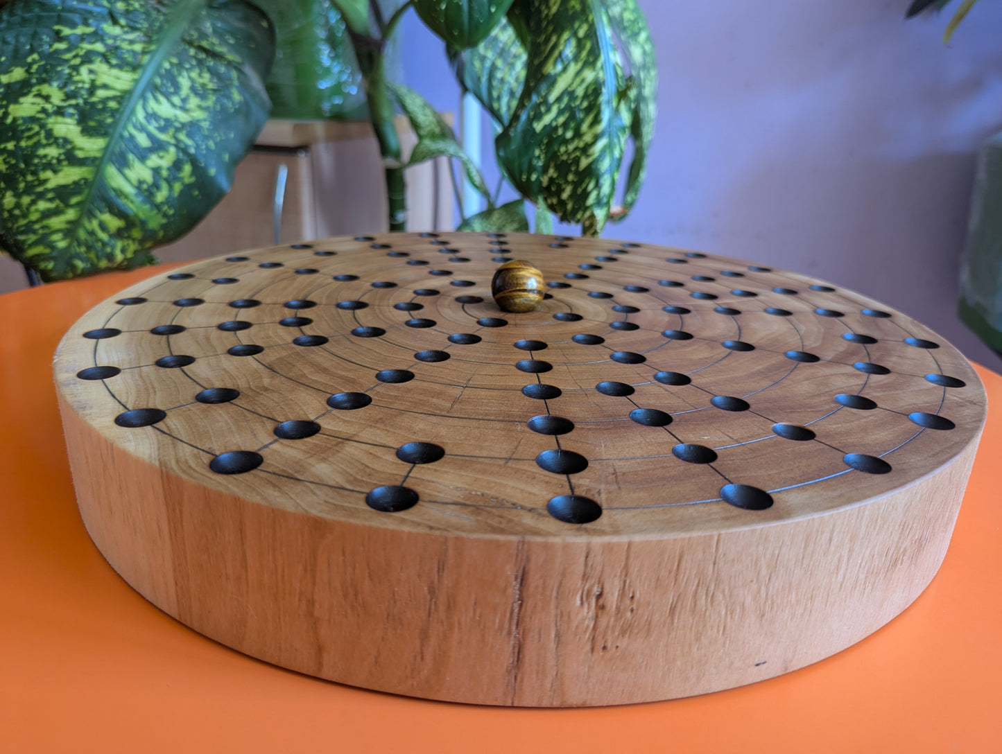 17.25" round solid Poplar wood Fidchell board. Handmade