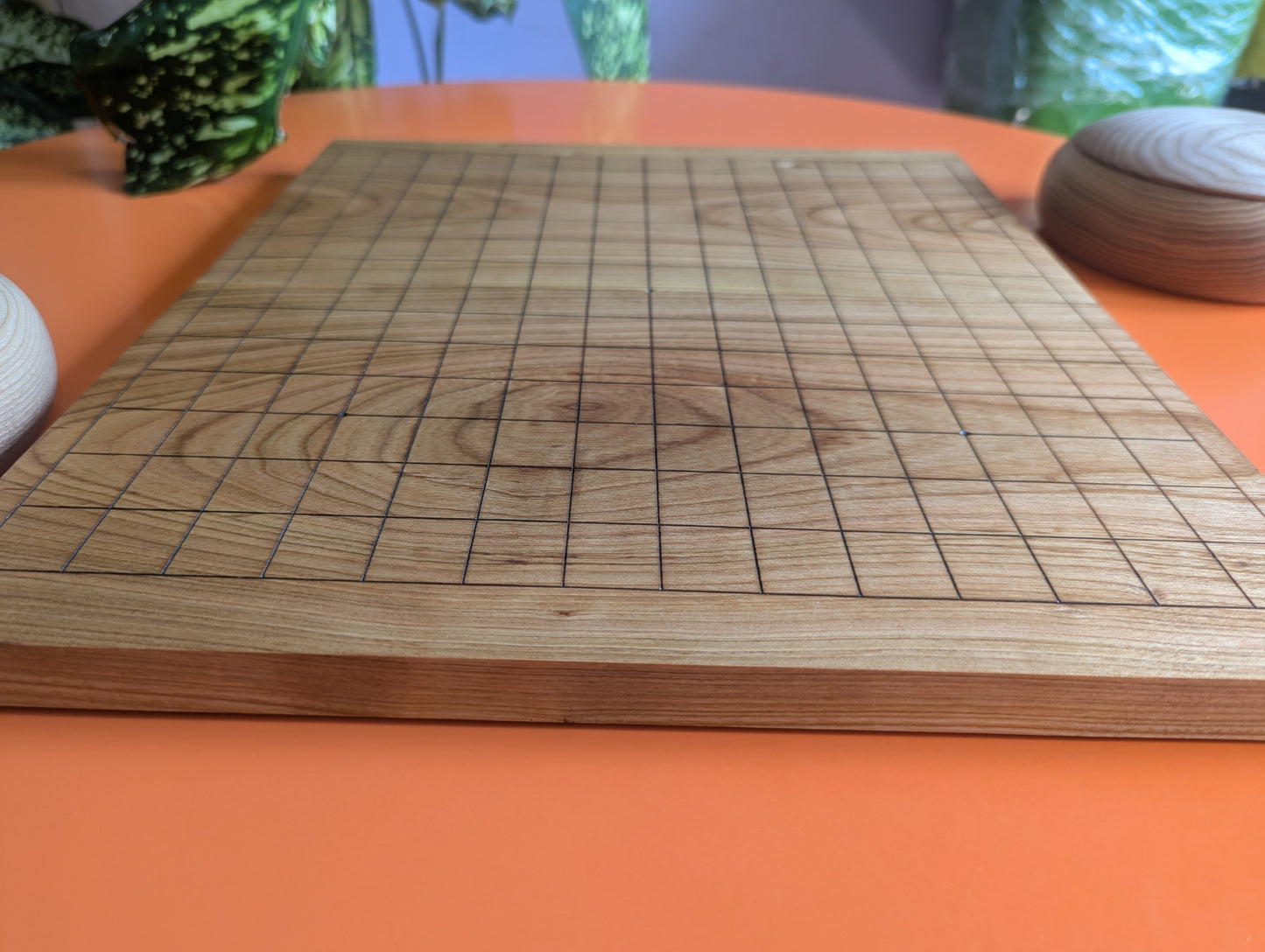 Renju wooden game set. Foldable thin sweet cherry wood 15x15 Goban. Gomoku. Game Go set