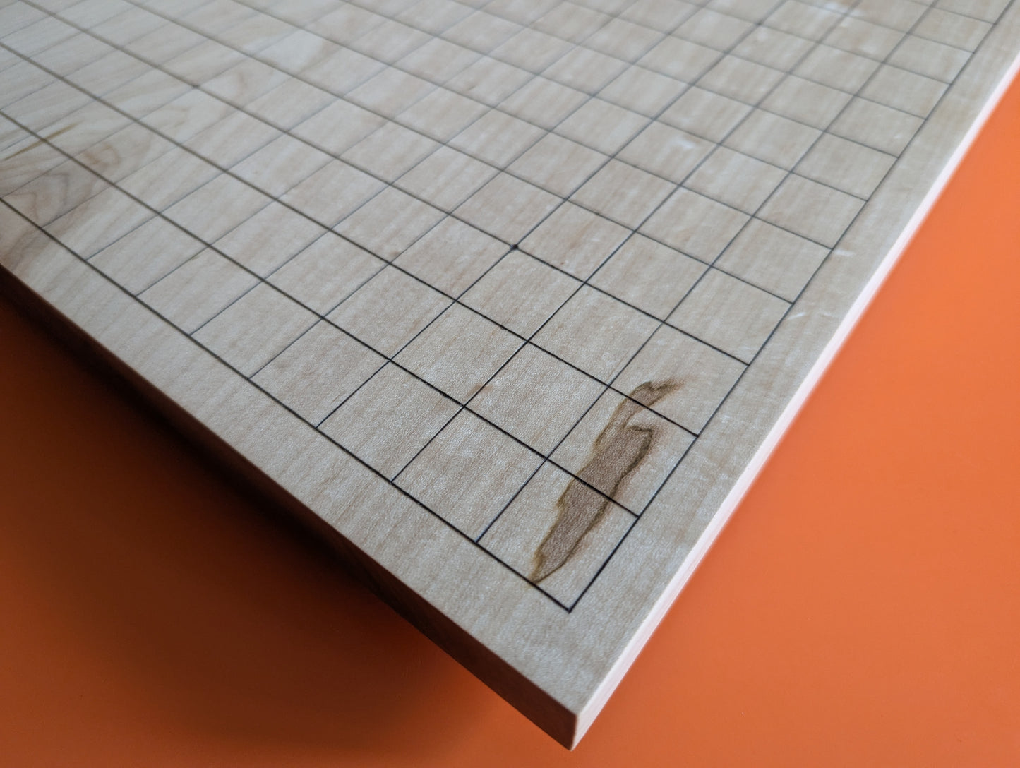 Full Goban solid Maple wood hand carved 19x19 game Go board. Hardwood board