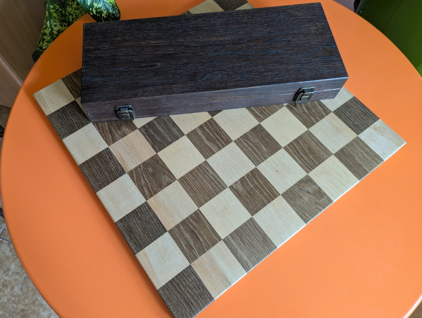 Mid-Century Modern Chess Set. Handmade wooden chess