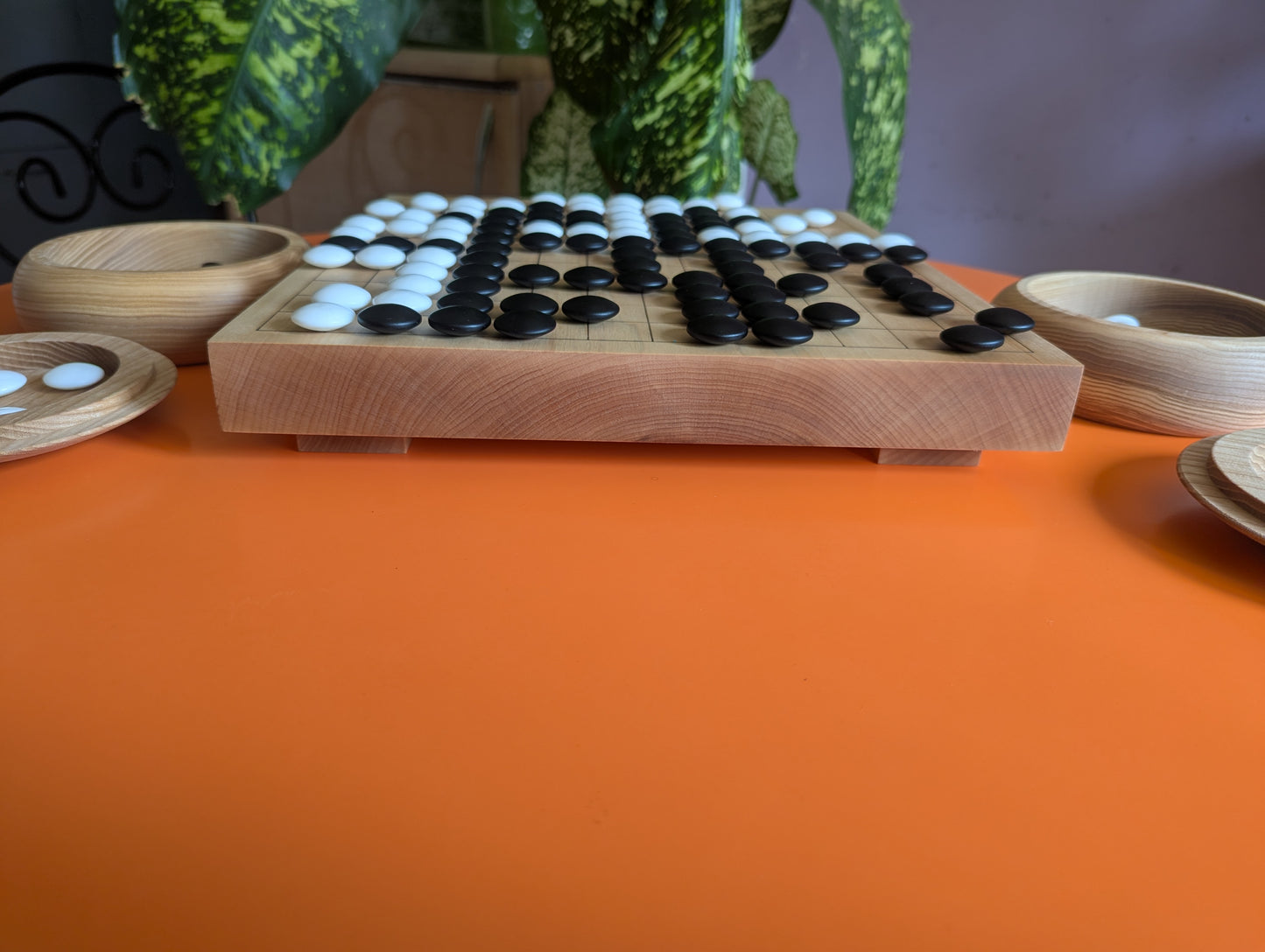 13x13 solid maple wood game Go board. Medium Goban