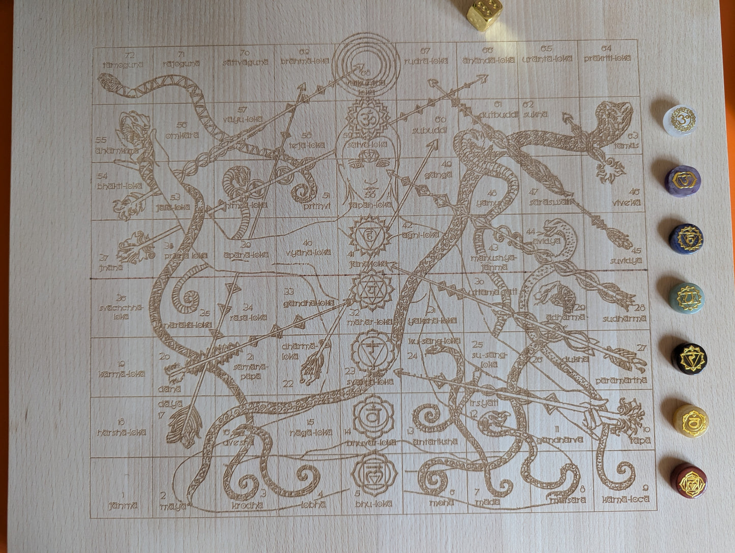 Personal wooden Leela game set - yoga board game of self-knowledge.