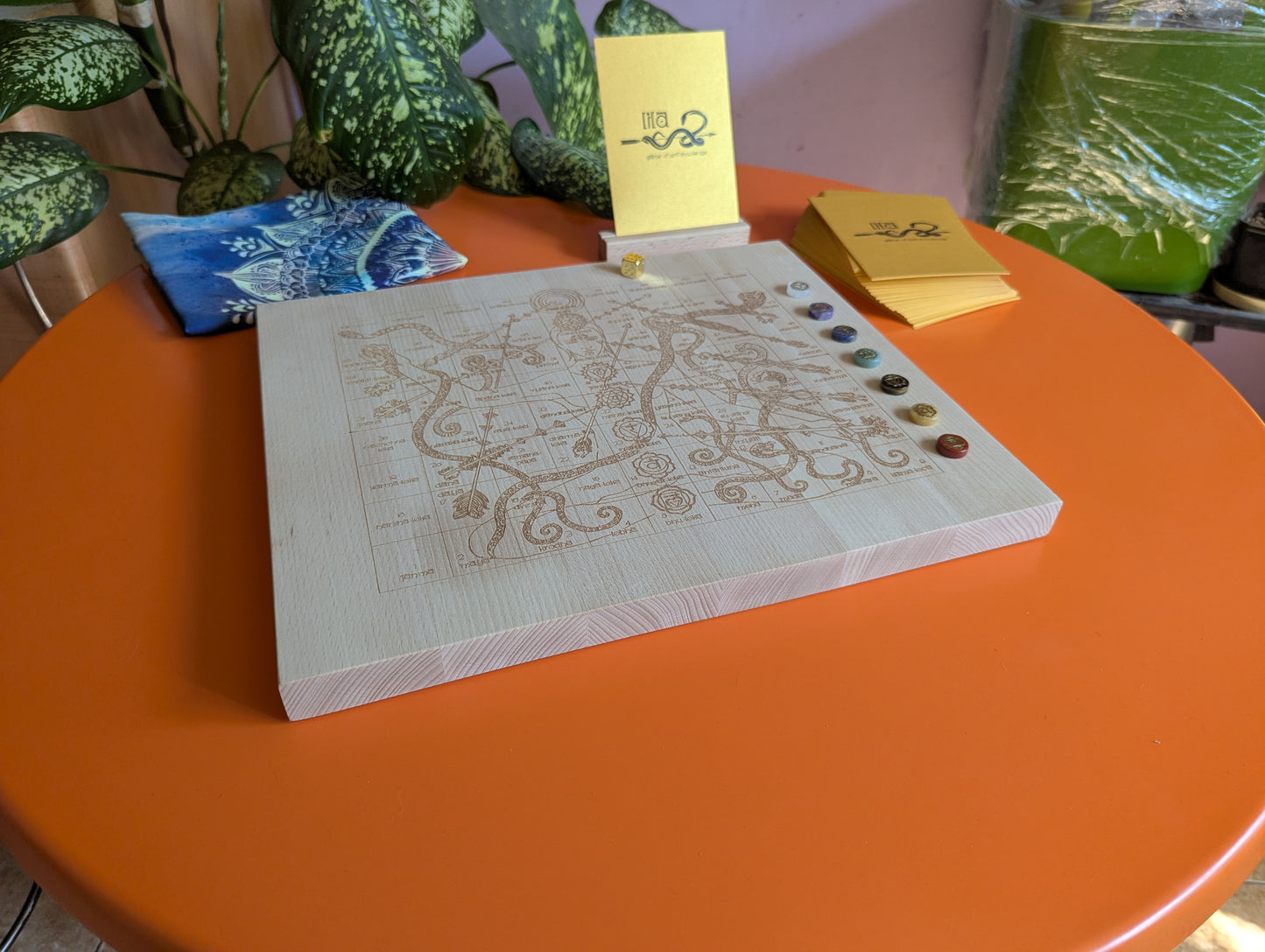 Personal wooden Leela game set - yoga board game of self-knowledge.
