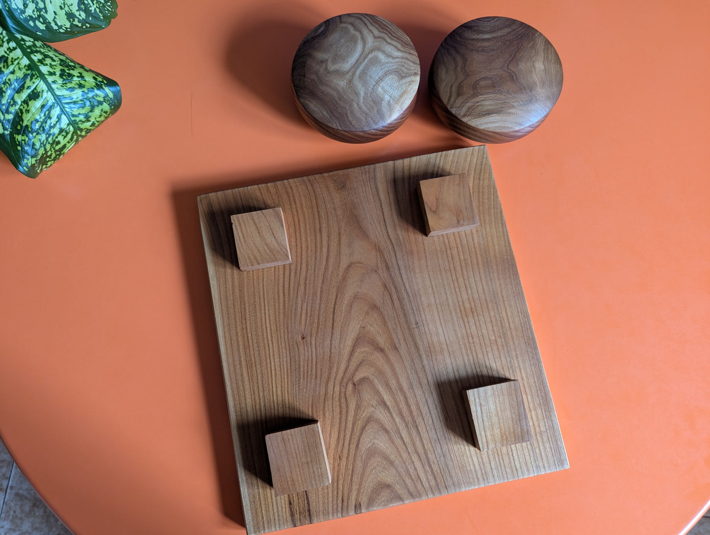 11x11 solid Cherry wood Goban. Handmade game Go board