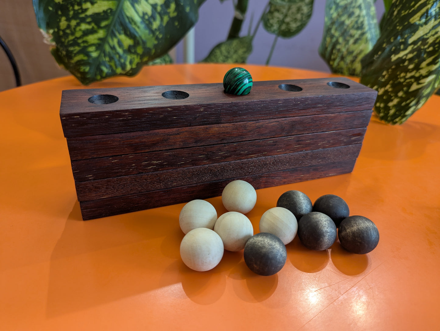 Neutron wooden tabletop version. Handmade mahagony game board