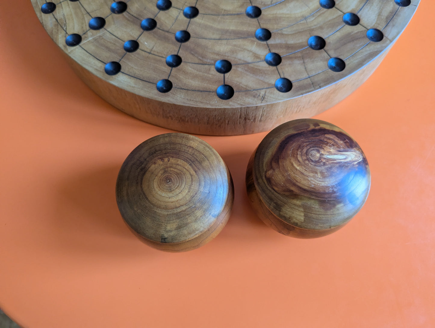 17.25" round solid Poplar wood Fidchell board. Handmade