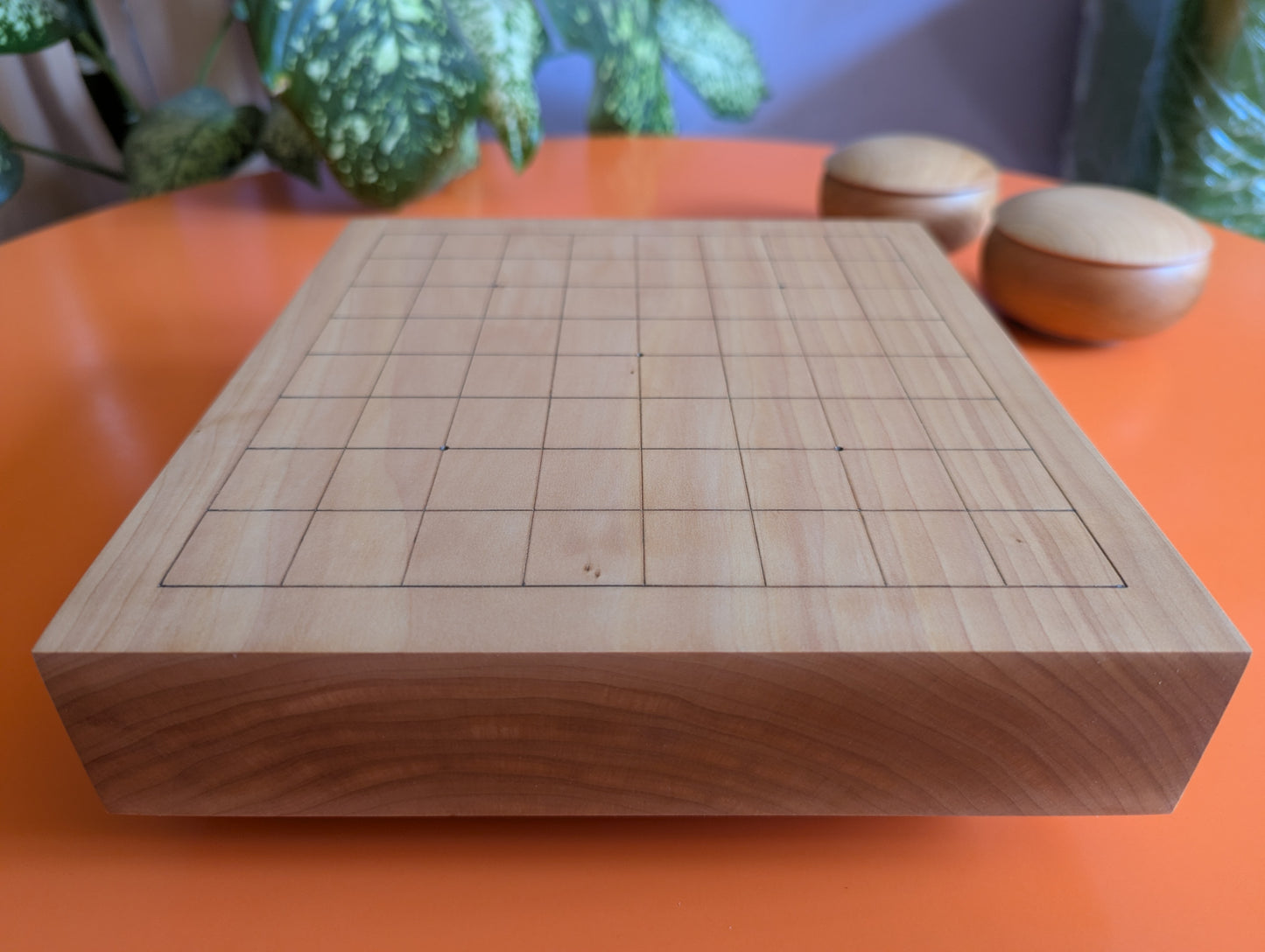 Solid Pear wood 9x9 hand carved game Go board with pear wood bowls and stones