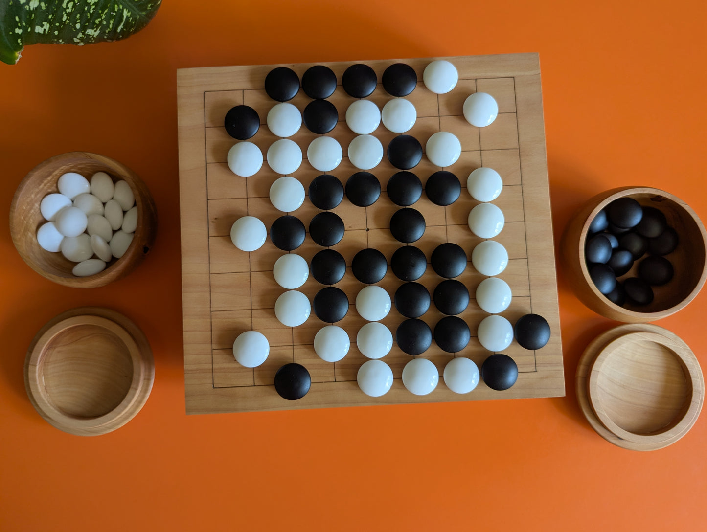 Solid Pear wood 9x9 hand carved game Go board with pear wood bowls and stones