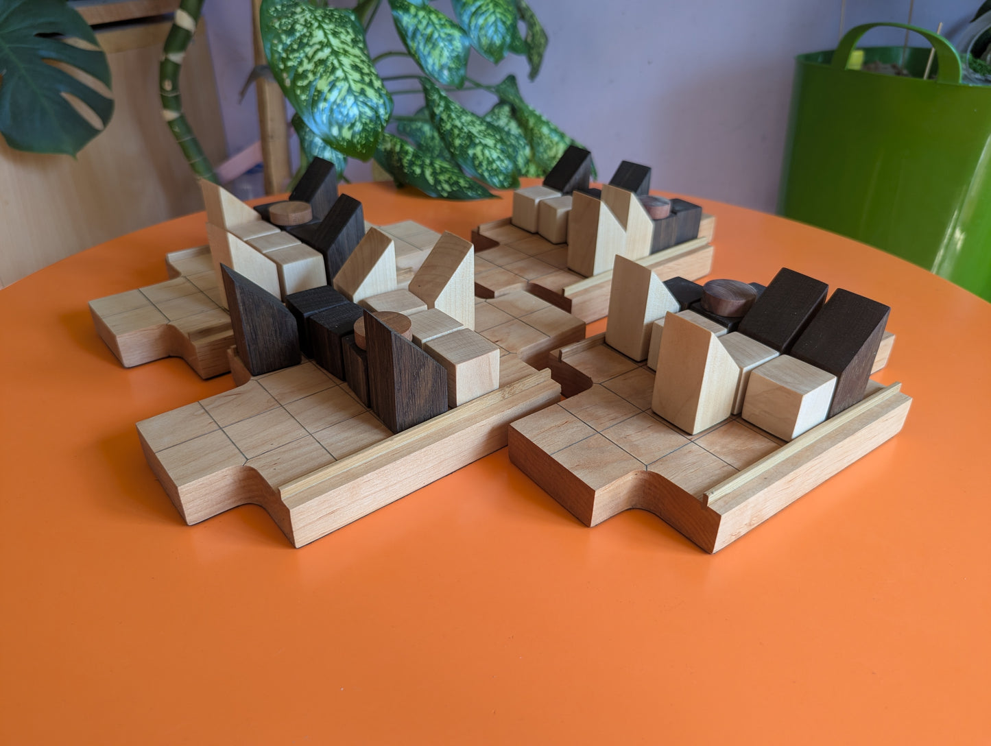 Wooden Push Fight game set. Magnetic pieces. Handmade