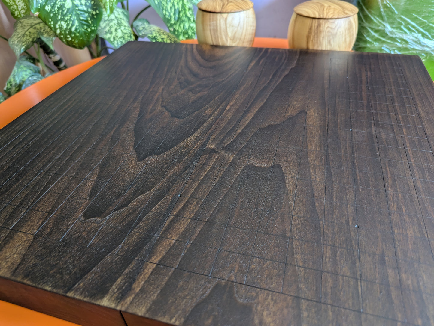 Foldable 19x19 solid walnut Goban. Handmade game Go board. Traditional Japanese games.
