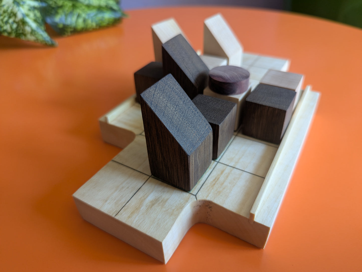 Wooden Push Fight game set. Magnetic pieces. Handmade