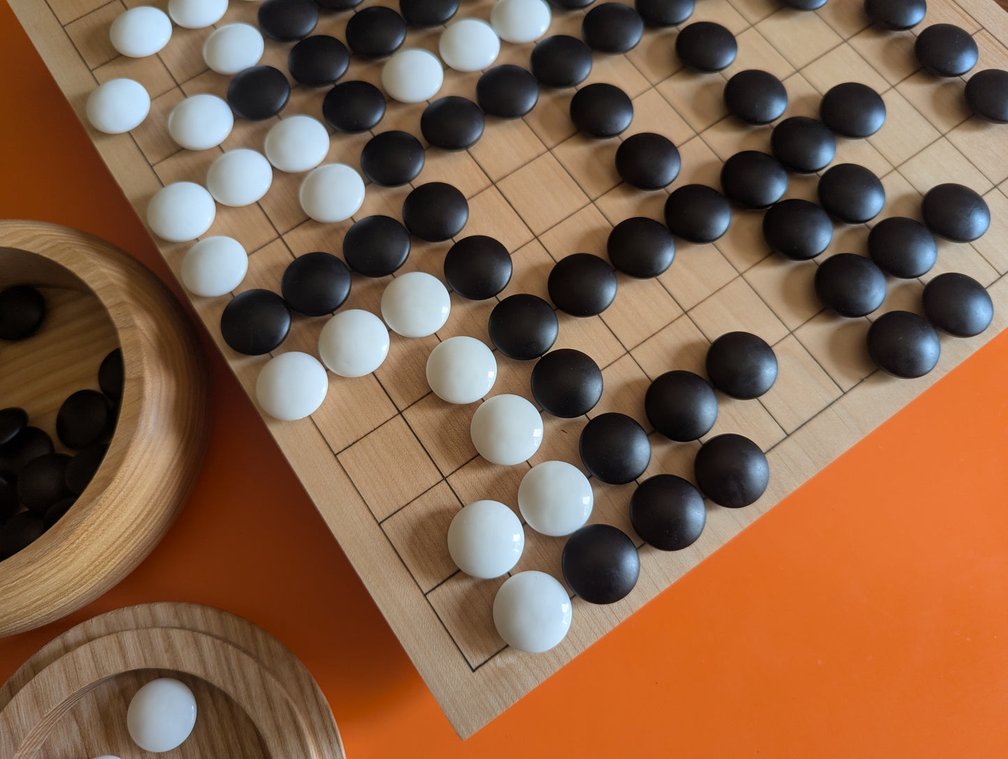 13x13 solid maple wood game Go board. Medium Goban