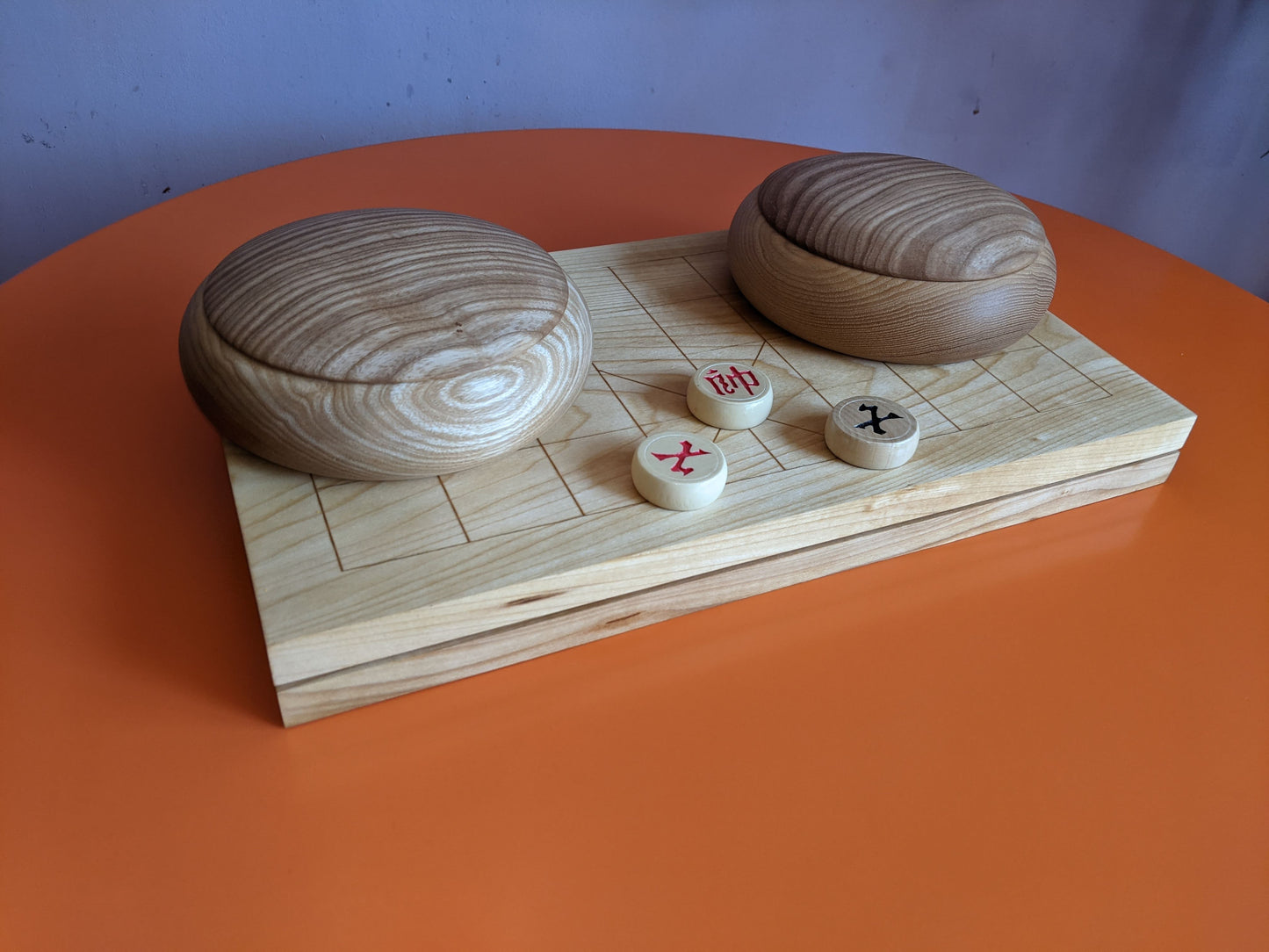 18" Xiangqi Foldable solid linden board game. Hand carved lines