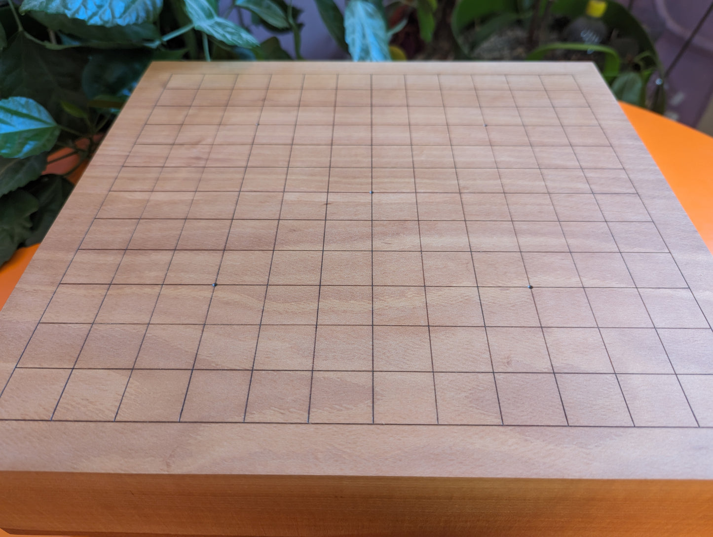 4" solid pear wood 13x13 game Go board. Medium Goban