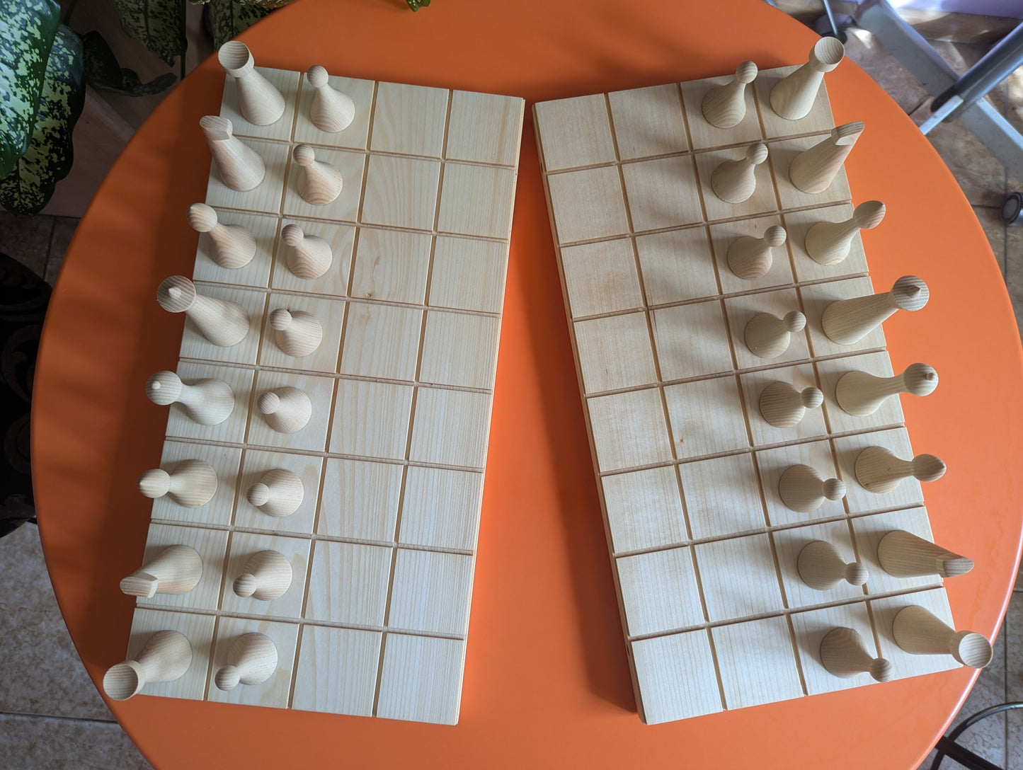 White Chess Set. Wooden chess set with 18.9" chessboard.