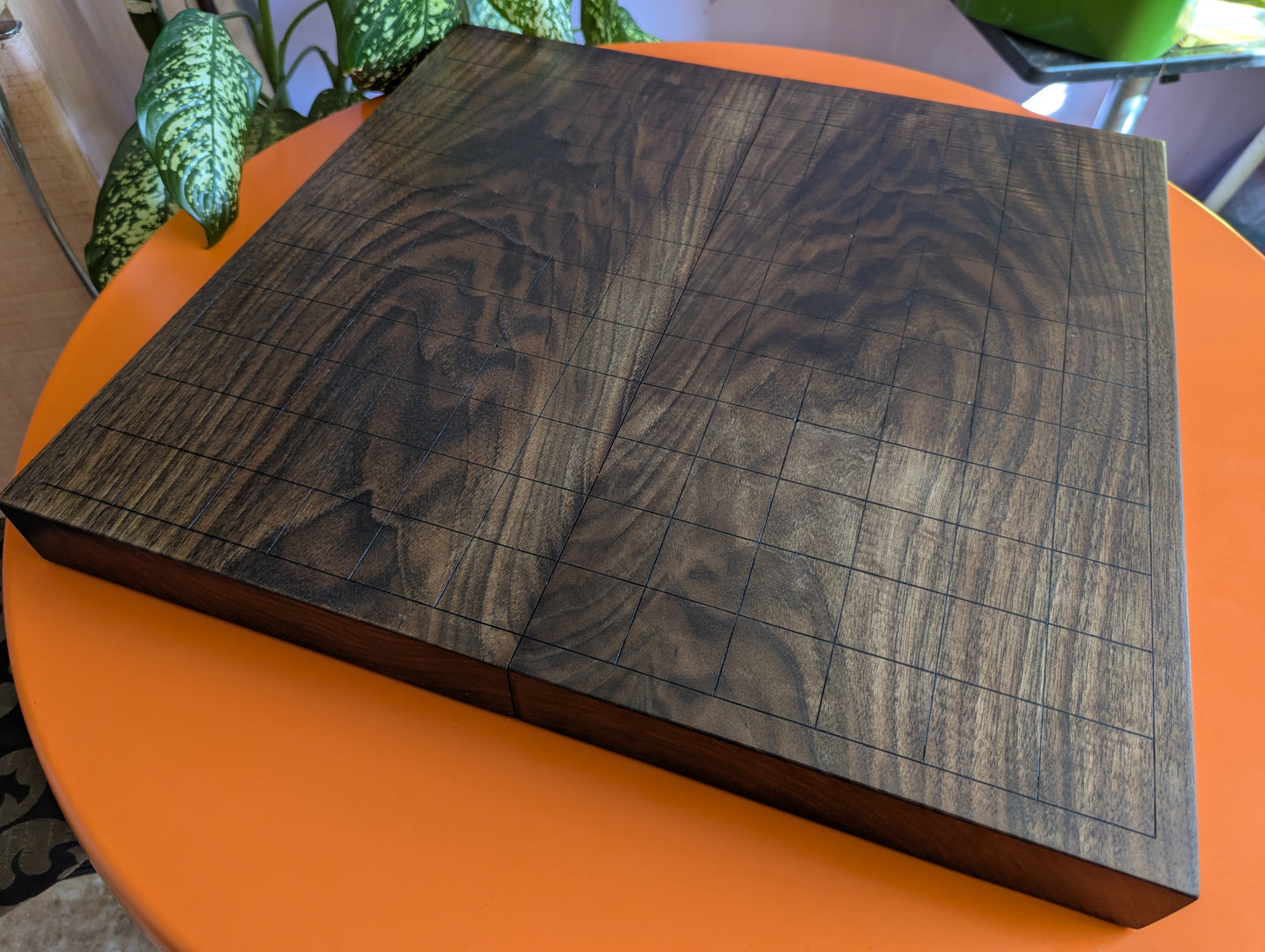 Chu Shogi game set. Foldable Handmade solid walnut Middle Shogi with thick maple pieces. Traditional Japanese games.