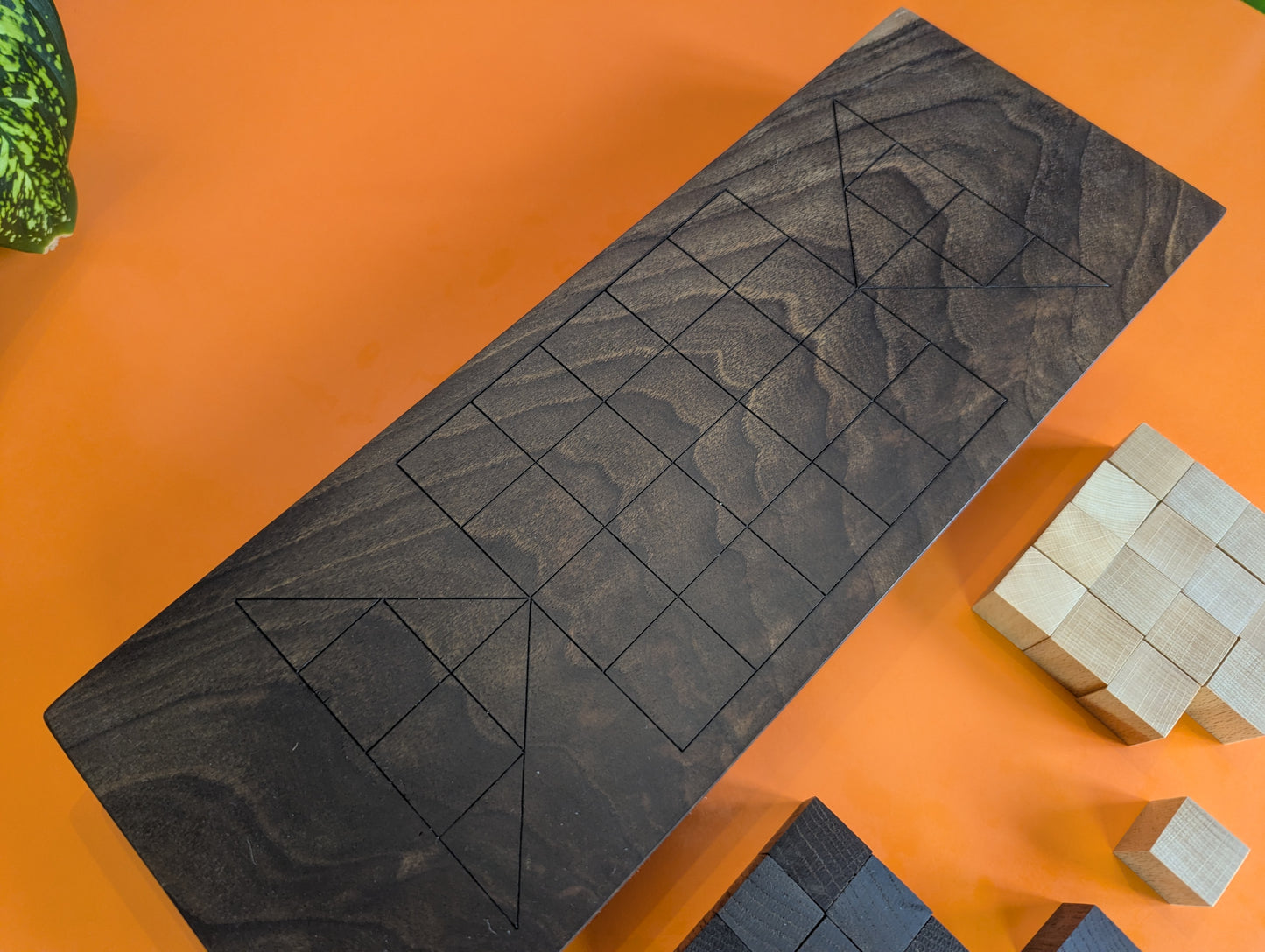 Wooden Astar game set. Handmade Walnut wood board