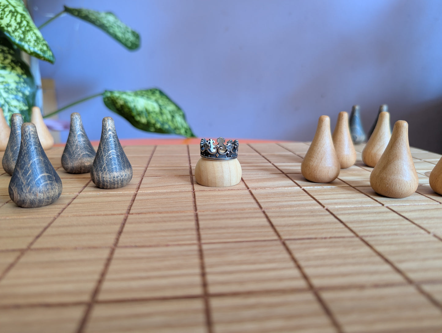 Sabotage Wooden set - Crown Capture Strategy Game. 16" solid Ash wood board