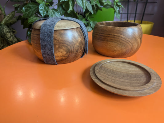 Wooden Go Bowls for large size Stones. Solid walnut wood game Go bowls