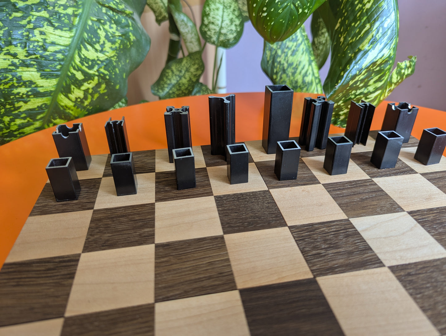Handmade compact Aluminium Chess Set with Wooden chessboard/boxes
