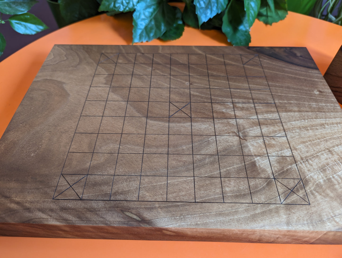 Reversible Hnefatafl game set. Handmade solid walnut 11x11 and 9x9 board.