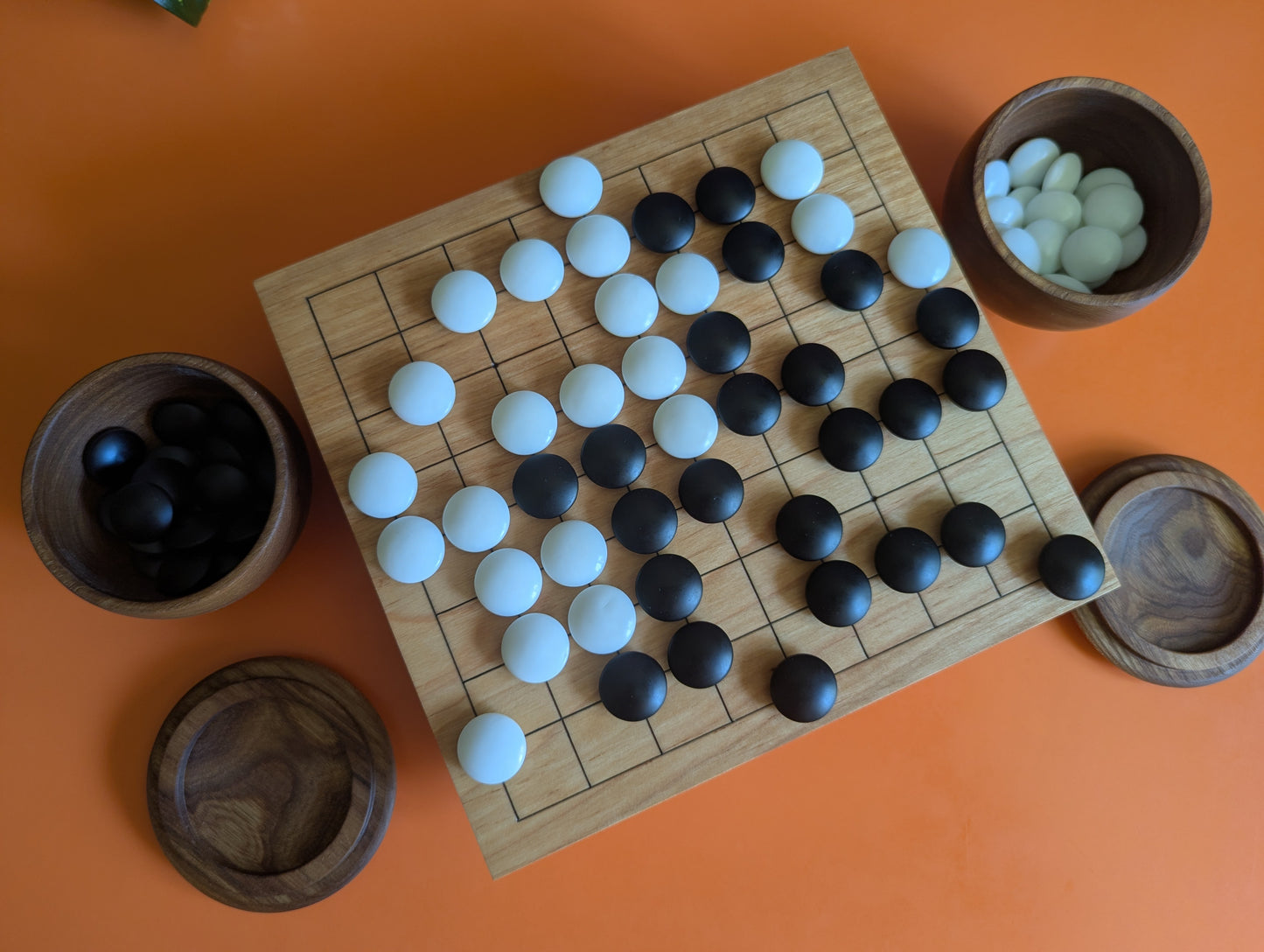 Solid alder 9x9 Goban. Hand carved game Go board