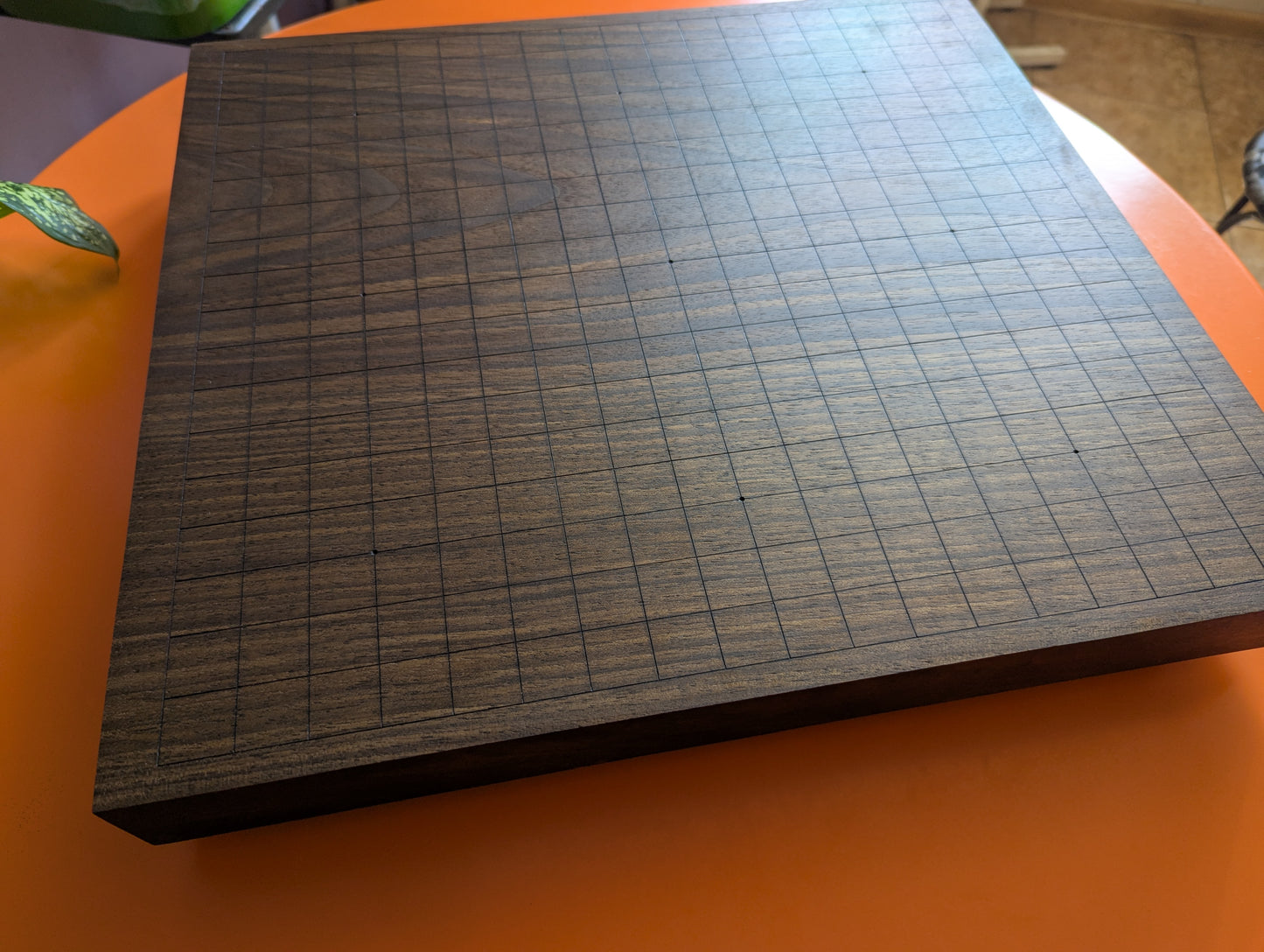 Game Go set 19x19 solid walnut hand carved game Go board. Hardwood board