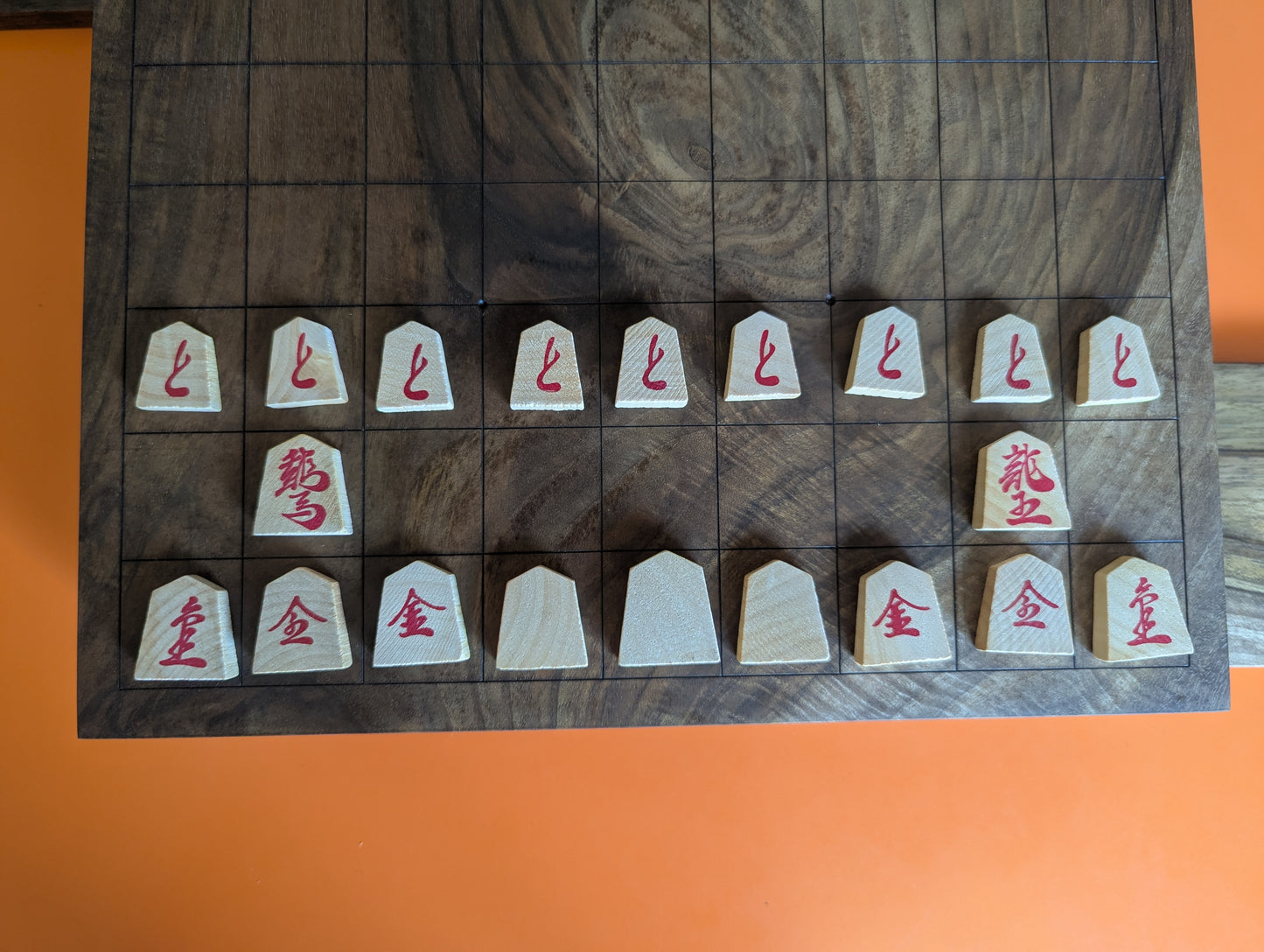 Handmade solid walnut Shogi game set
