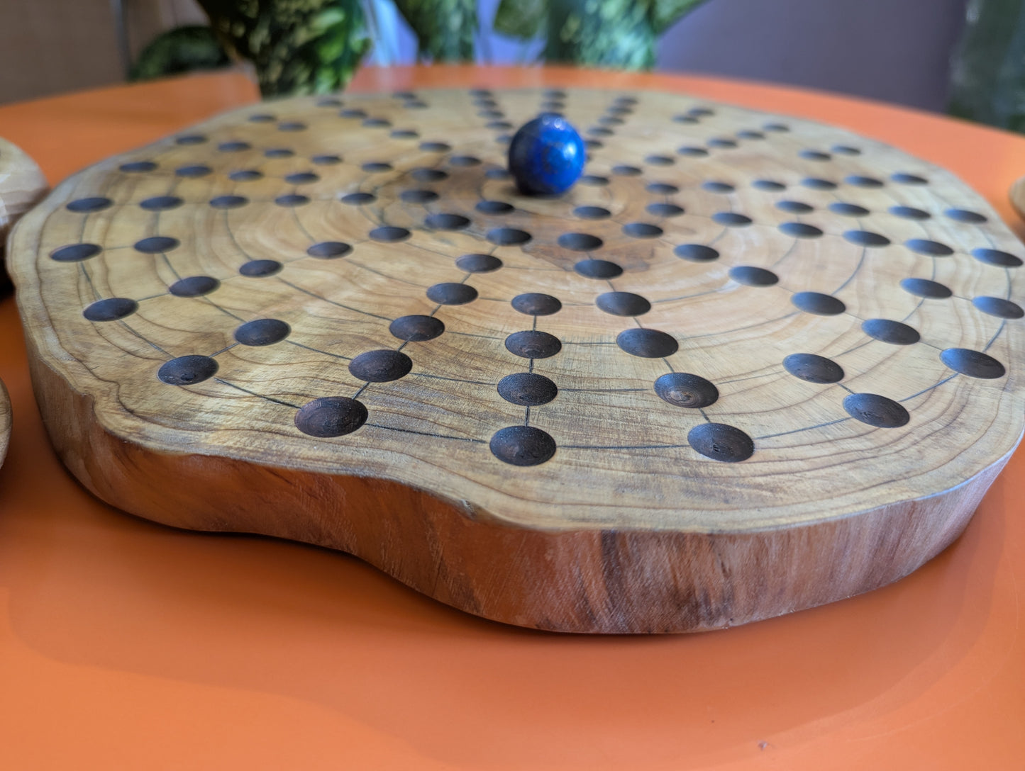 13" solid Juniper wood live egde Fidchell board. Handmade