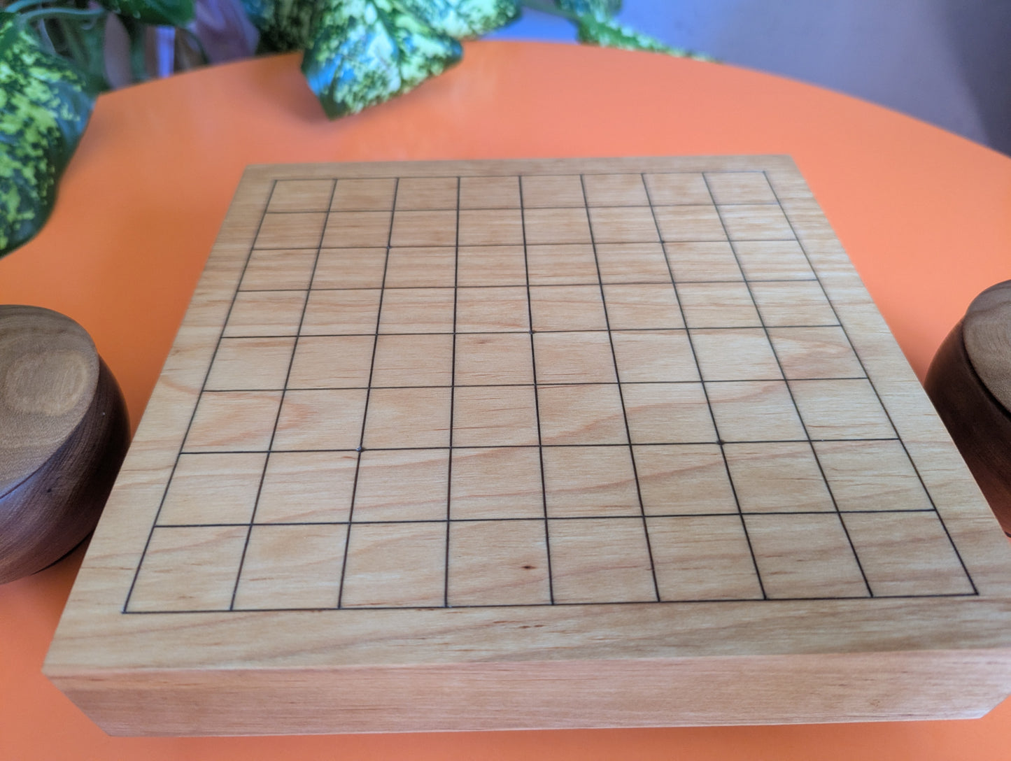 Solid alder 9x9 Goban. Hand carved game Go board