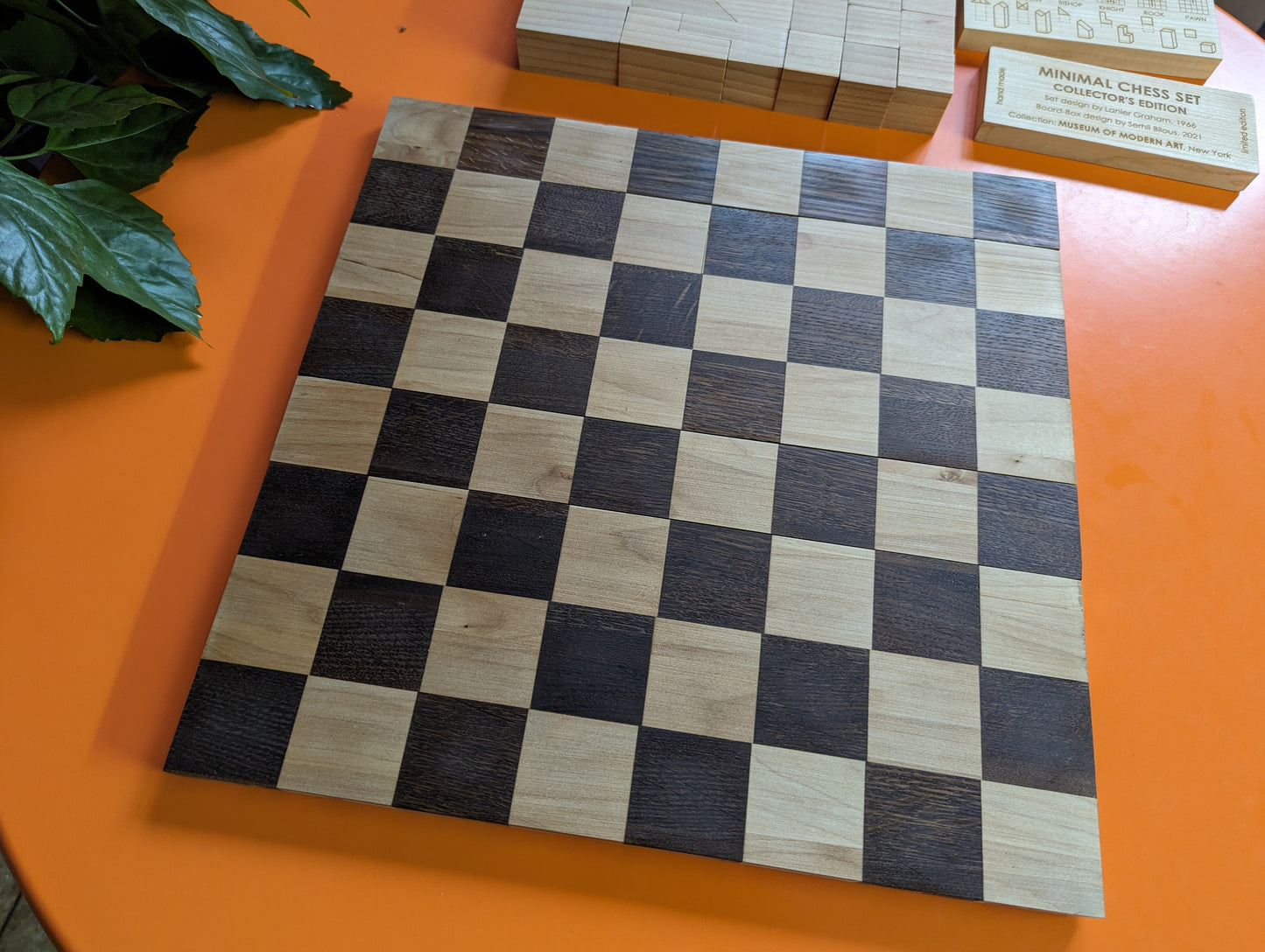 Collector's Minimal Chess Set. Handmade. Lanier Graham Chess set with Board/Box.