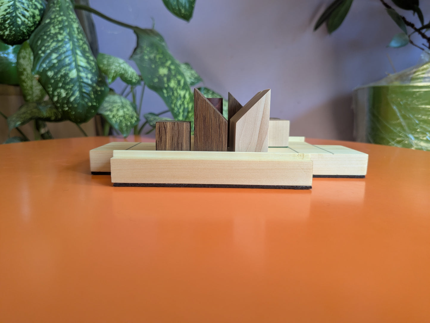 Wooden Push Fight game set. Magnetic pieces. Handmade