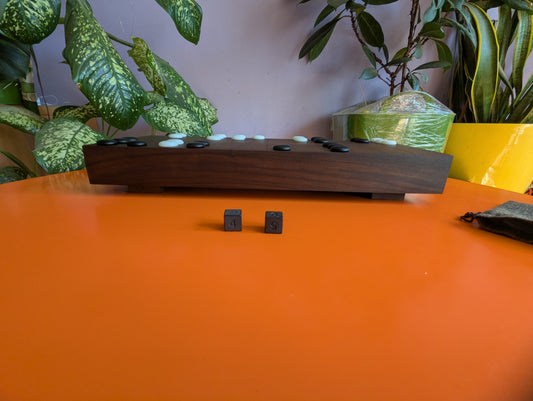 Solid walnut Ban Sugoroku. Handmade board