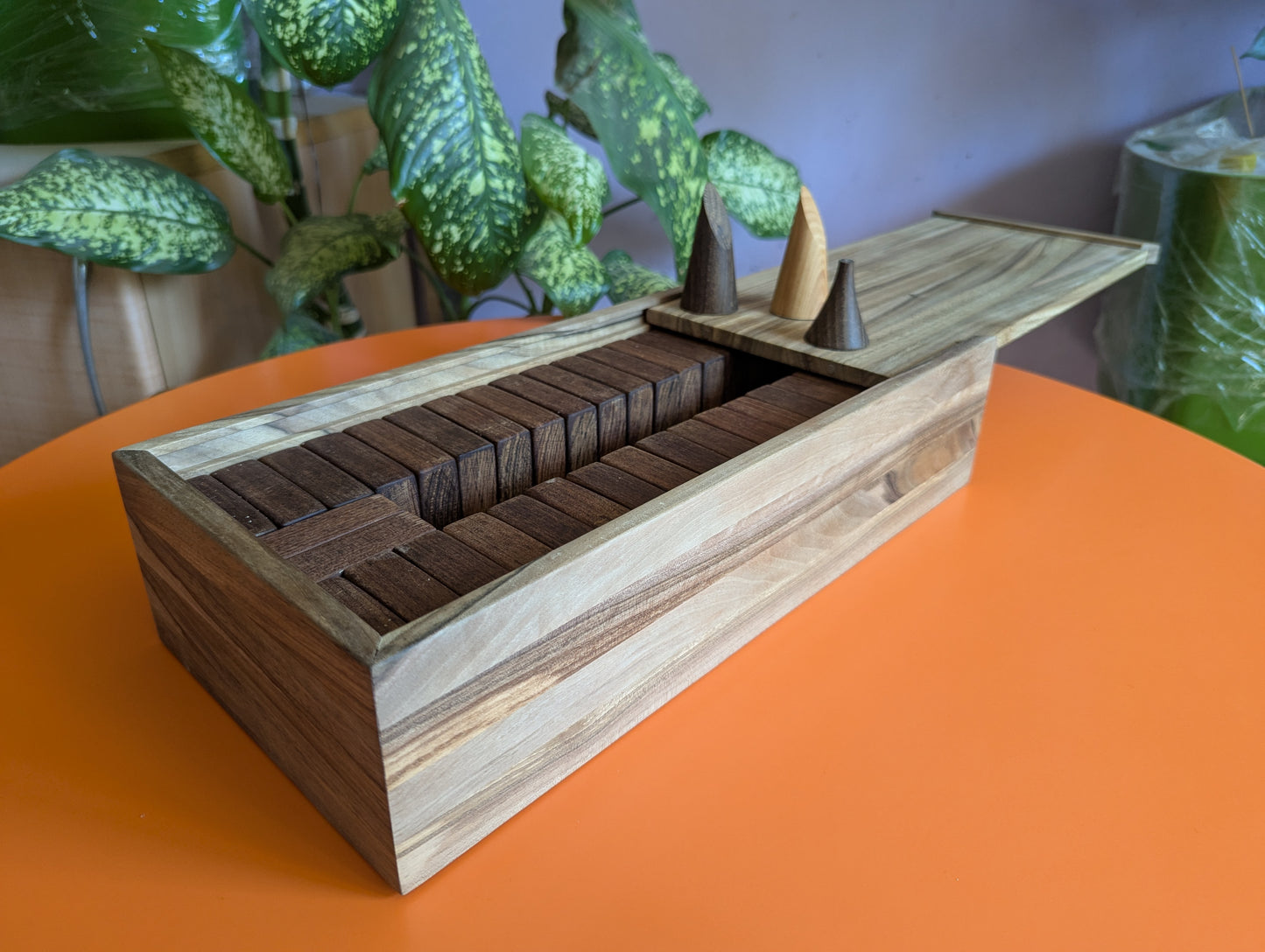 Onitama wooden game set. Hardwood wood tiles. Martial arts game.
