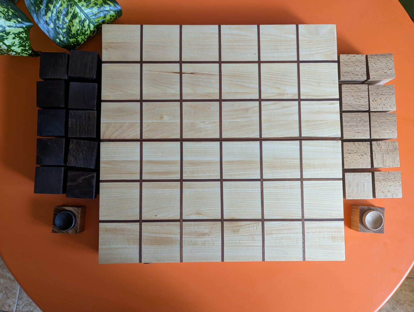 14" Foldable wooden Tak game set.