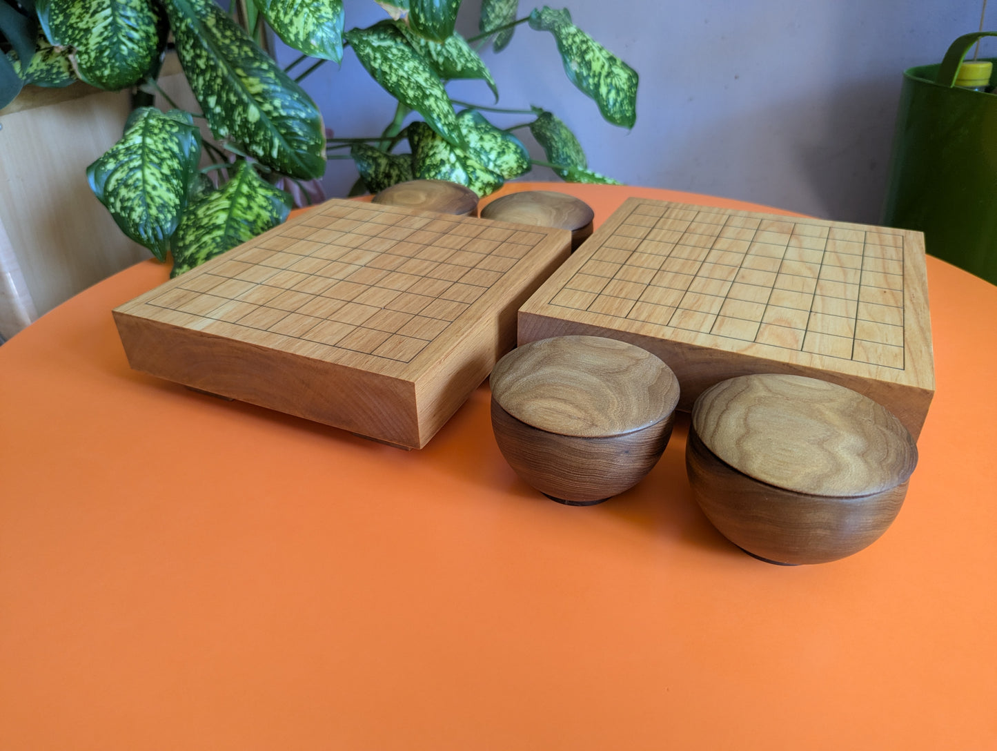 Solid alder 9x9 Goban. Hand carved game Go board