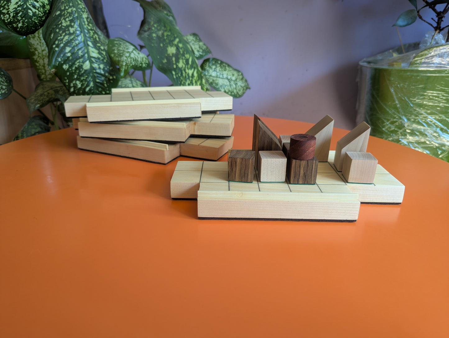 Wooden Push Fight game set. Magnetic pieces. Handmade
