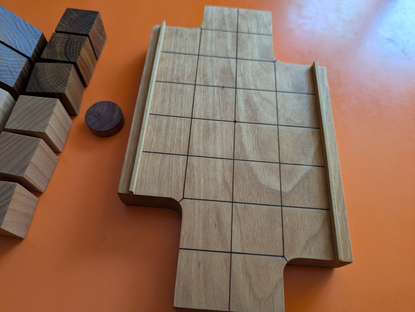 Wooden Push Fight game set. Magnetic pieces. Handmade