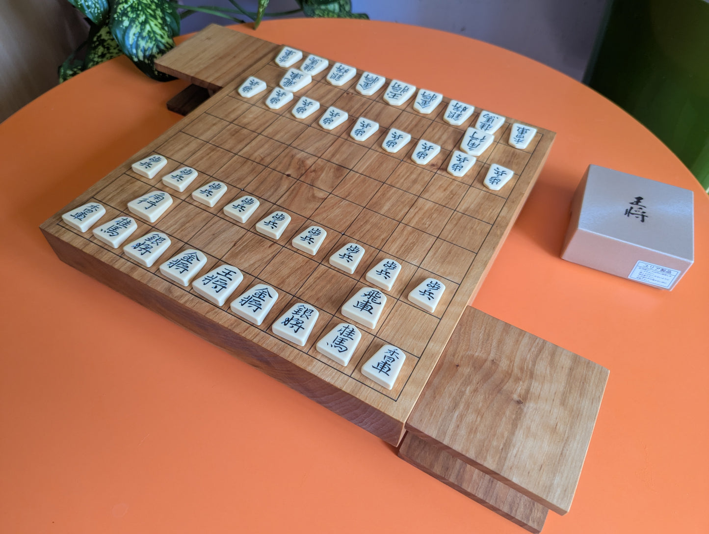 Handmade solid alder Shogi game set