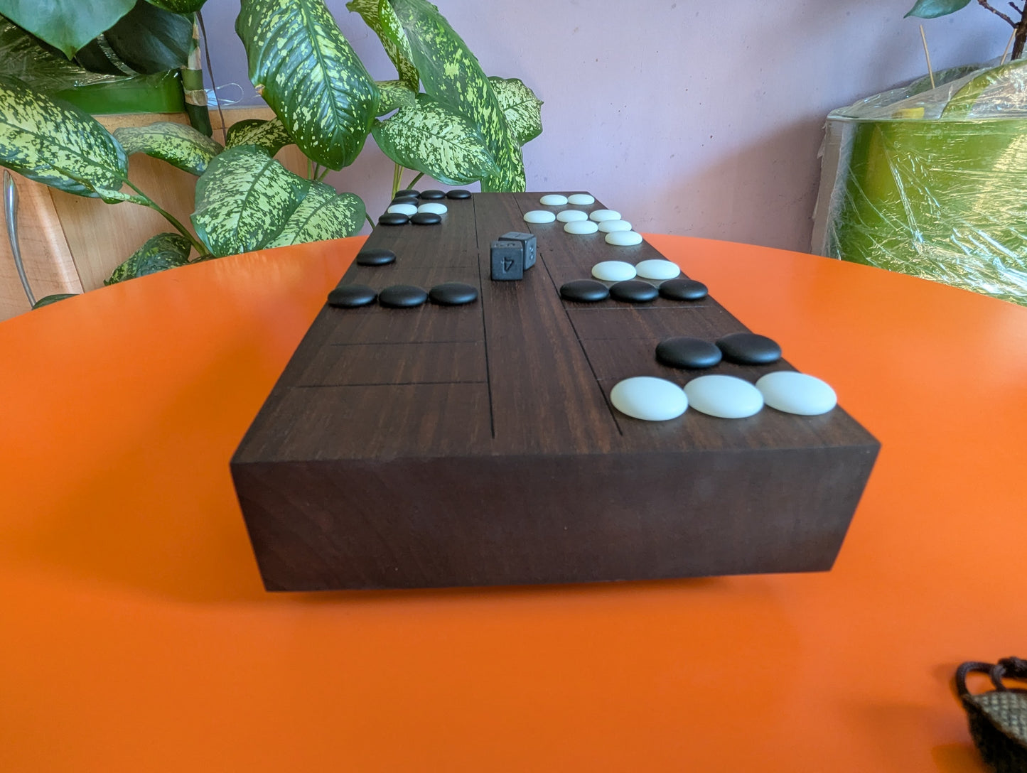 Solid walnut Ban Sugoroku. Handmade board