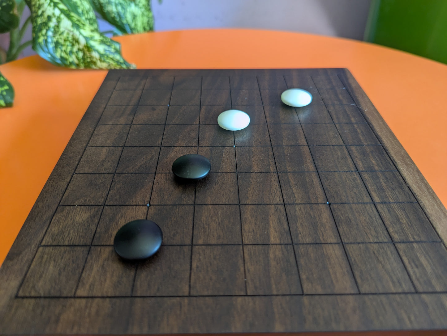 Solid walnut 9x9 Goban. Hand carved game Go board