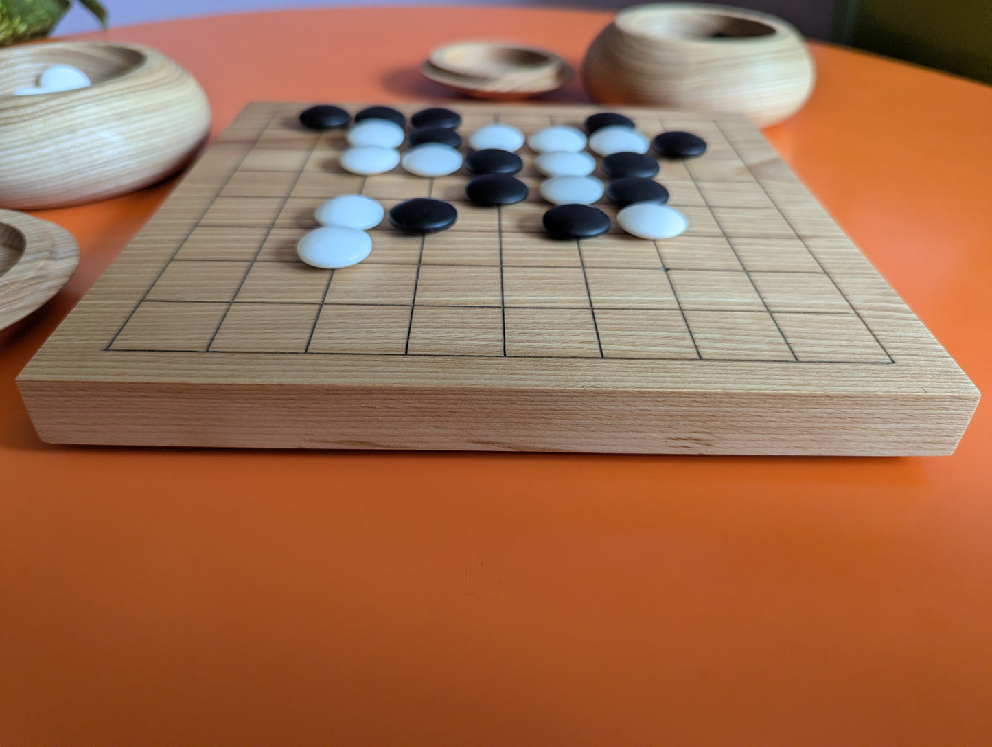 9x9 solid thin Beech wood hand carved game Go board