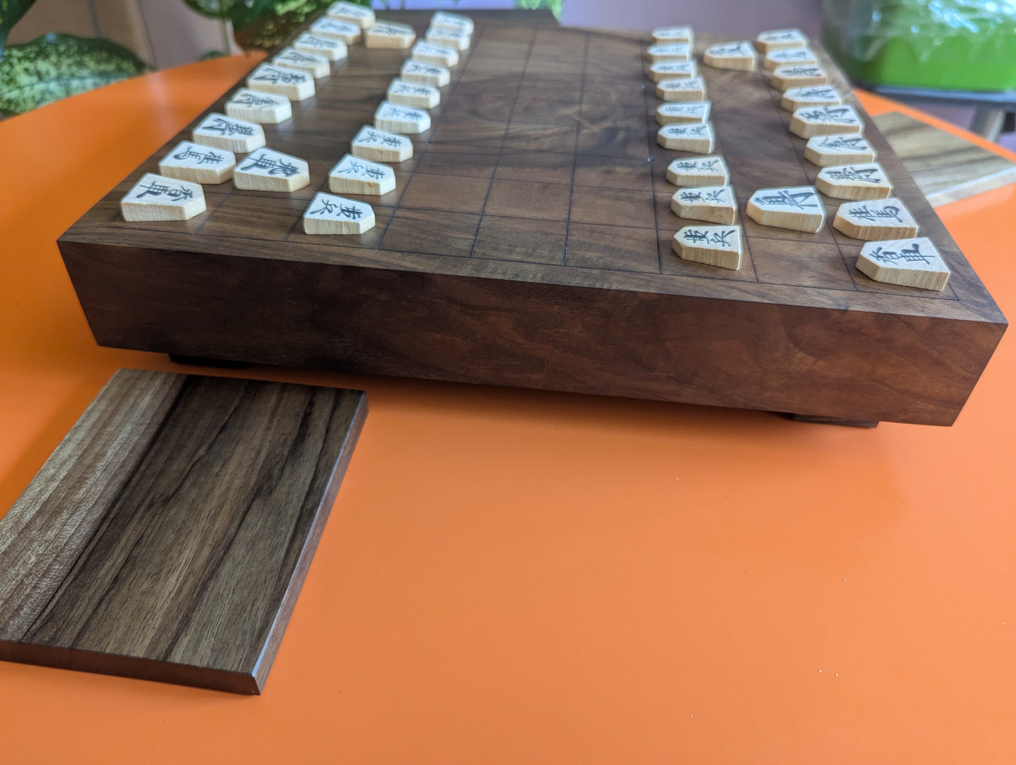 Handmade solid walnut Shogi game set