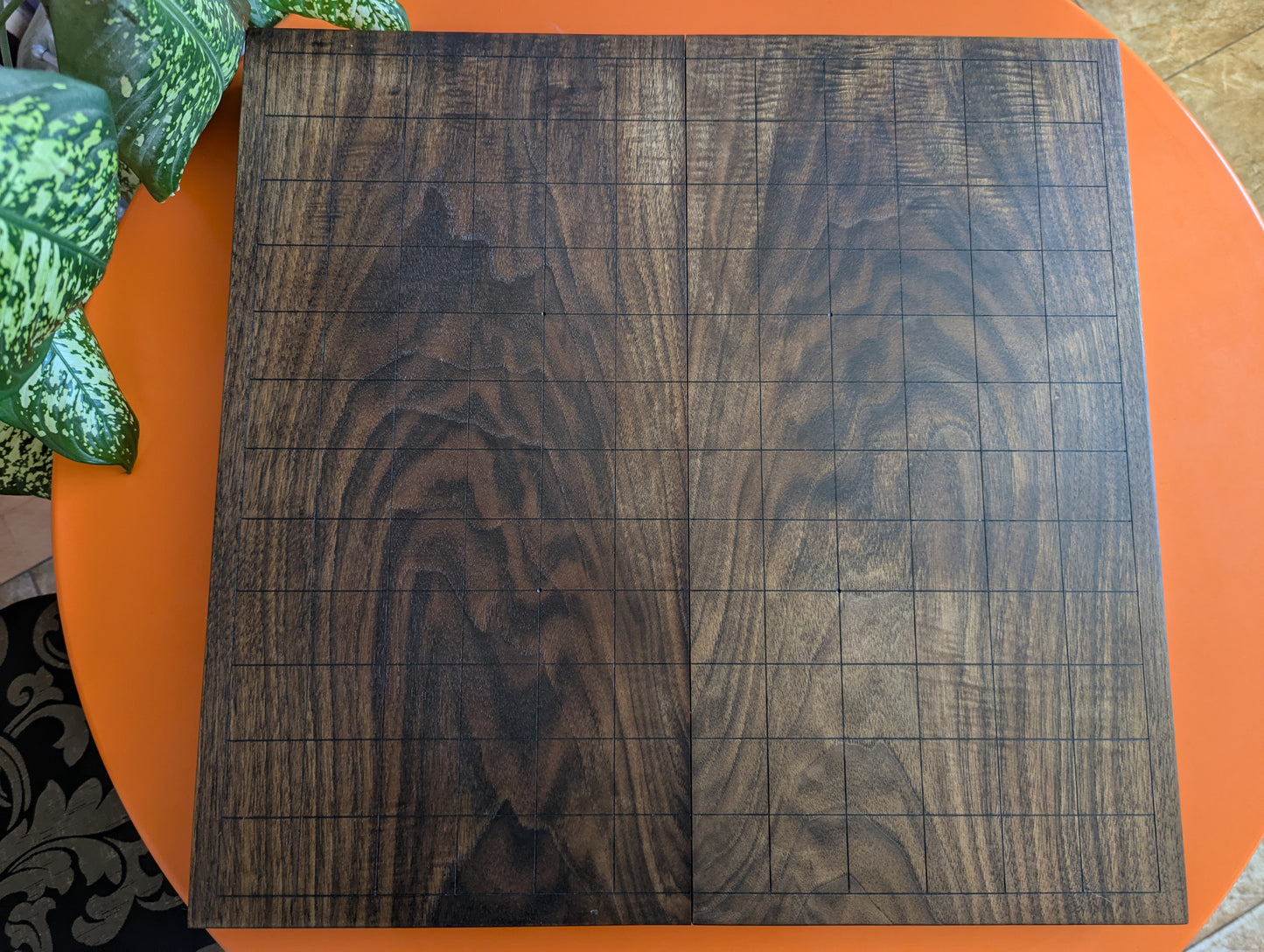 Chu Shogi game set. Foldable Handmade solid walnut Middle Shogi with thick maple pieces. Traditional Japanese games.